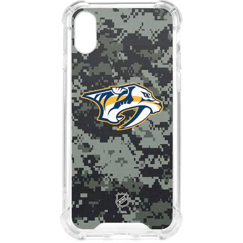 NHL Nashville Predators Camo iPhone XS Clear Case
