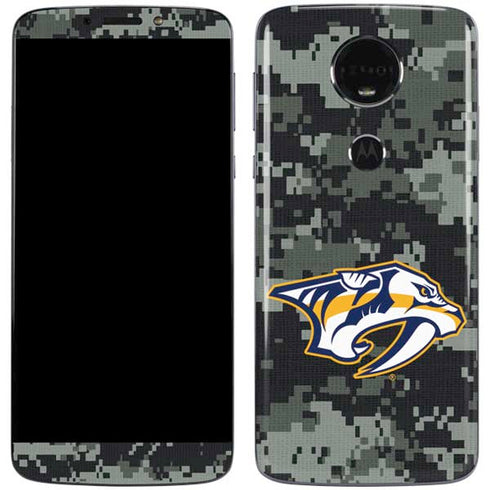 NHL Nashville Predators Camo Moto E5 Plus Skin