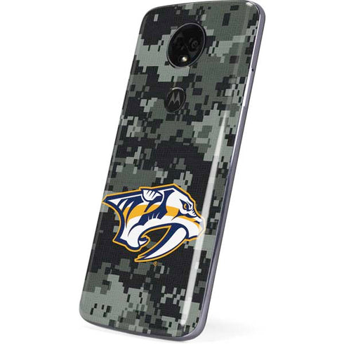 NHL Nashville Predators Camo Moto E5 Plus Skin