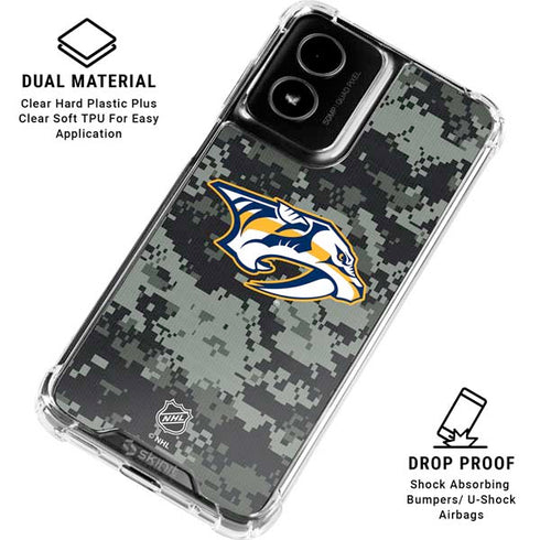 NHL Nashville Predators Camo Moto G Power 5G (2024) Clear Case