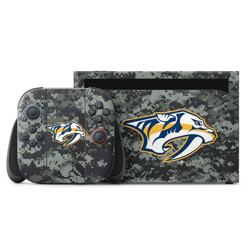 NHL Nashville Predators Camo Nintendo Switch 2 (2025) with Joy-Con Skin