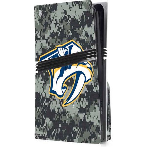 NHL Nashville Predators Camo PS5 Pro Disk Console Skin