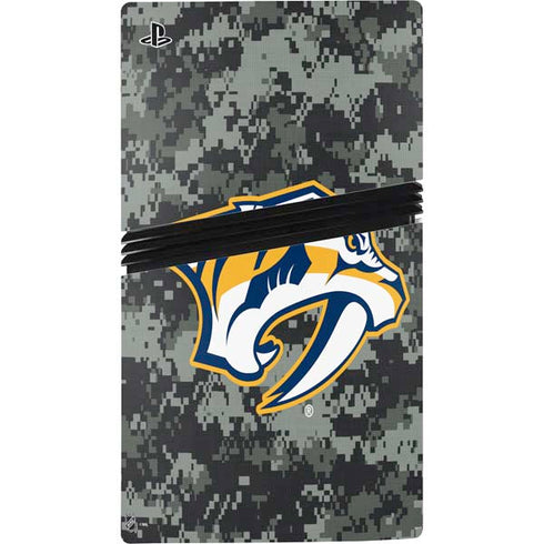 NHL Nashville Predators Camo PS5 Pro Disk Console Skin