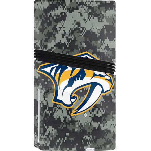 NHL Nashville Predators Camo PS5 Pro Disk Console Skin