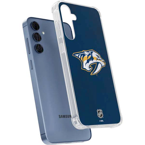 NHL Nashville Predators Distressed Galaxy A55 5G Clear Case
