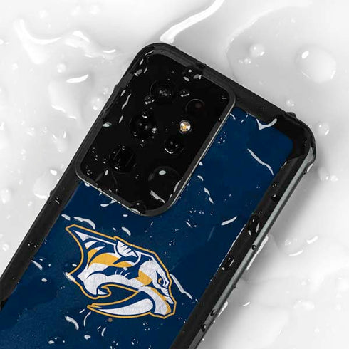 NHL Nashville Predators Distressed Galaxy S24 Ultra Waterproof Case