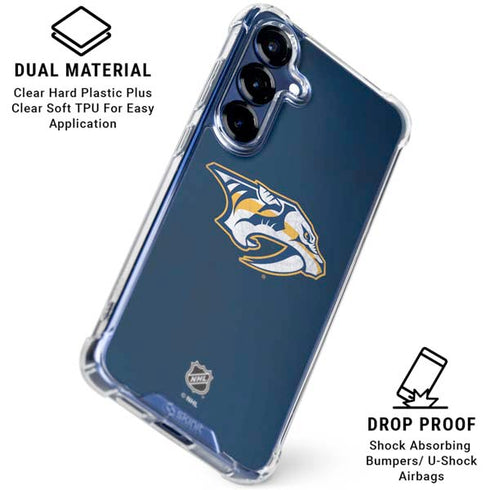 NHL Nashville Predators Distressed Galaxy S25 Clear Case