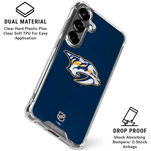 NHL Nashville Predators Distressed Galaxy S26 Clear Case