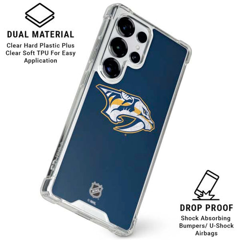 NHL Nashville Predators Distressed Galaxy S26 Ultra Clear Case