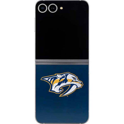 NHL Nashville Predators Distressed Galaxy Z Flip6 Skin