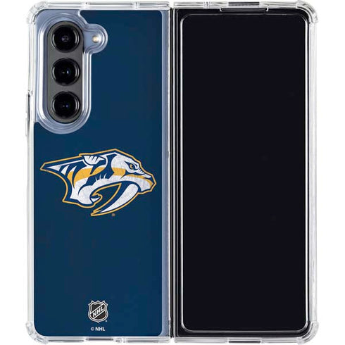 NHL Nashville Predators Distressed Galaxy Z Fold5 5G Clear Case
