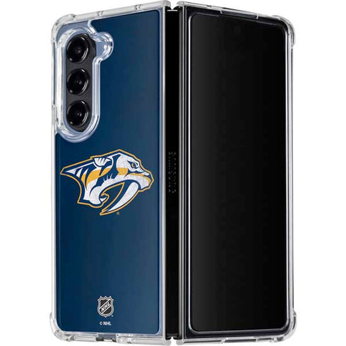 NHL Nashville Predators Distressed Galaxy Z Fold5 5G Clear Case