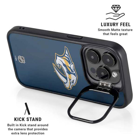 NHL Nashville Predators Distressed iPhone 15 Pro Kickstand Case