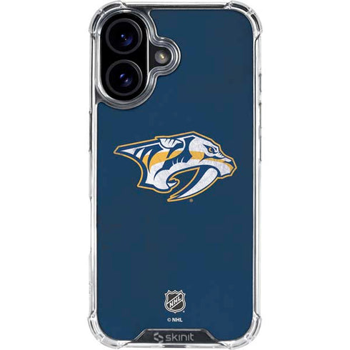 NHL Nashville Predators Distressed iPhone 16 Clear Case