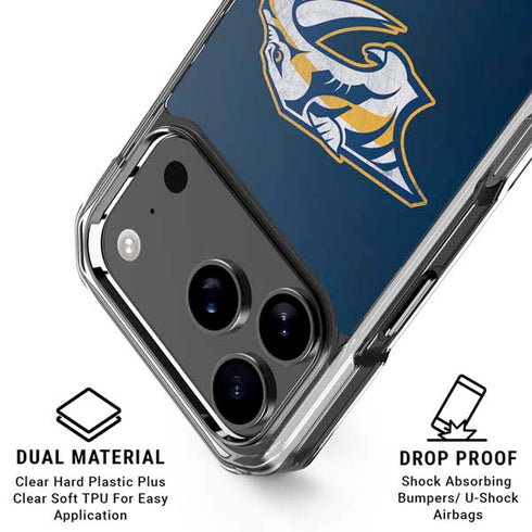 NHL Nashville Predators Distressed iPhone 18 Pro Clear Case