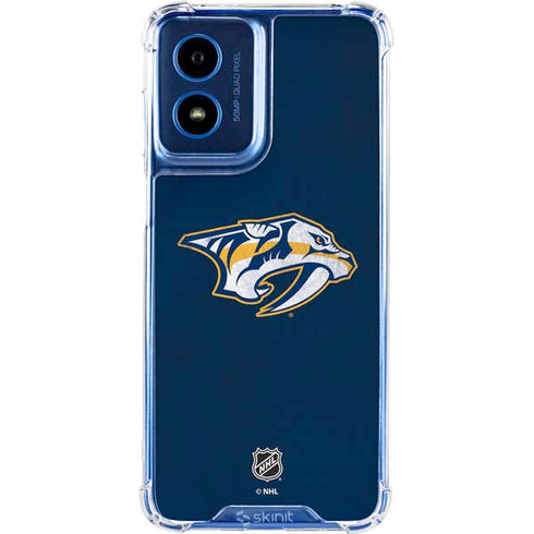 NHL Nashville Predators Distressed Moto G 5G (2024) Clear Case