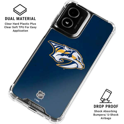NHL Nashville Predators Distressed Moto G Power 5G (2024) Clear Case