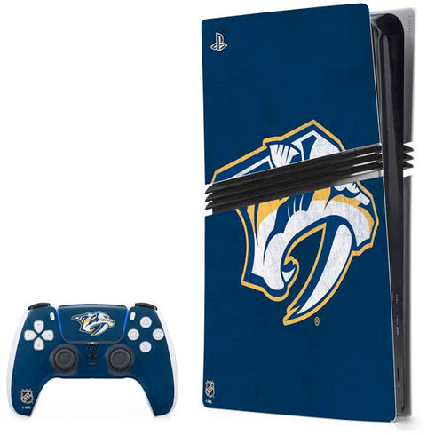 NHL Nashville Predators Distressed PS5 Pro Bundle Skin