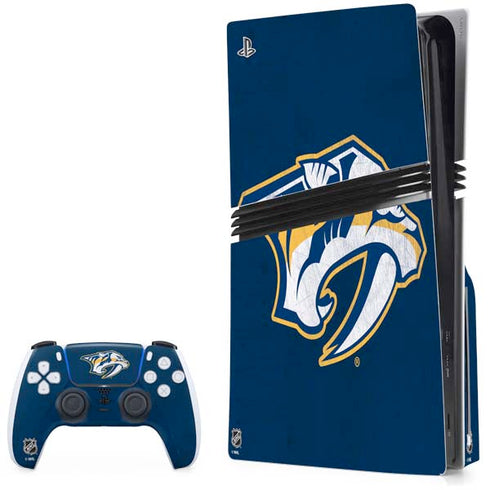 NHL Nashville Predators Distressed PS5 Pro Disk Bundle Skin