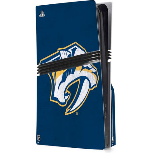 NHL Nashville Predators Distressed PS5 Pro Disk Console Skin