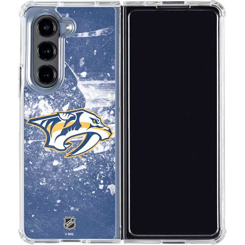 NHL Nashville Predators Frozen Galaxy Z Fold5 5G Clear Case