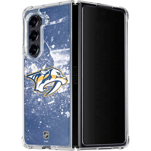 NHL Nashville Predators Frozen Galaxy Z Fold5 5G Clear Case