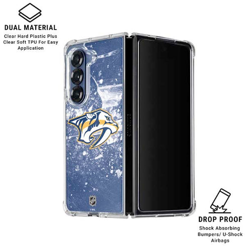 NHL Nashville Predators Frozen Galaxy Z Fold6 Clear Case