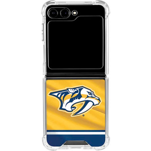 NHL Nashville Predators Jersey Galaxy Z Flip6 Clear Case