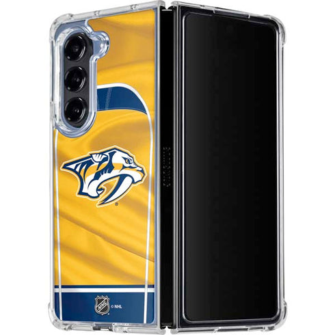NHL Nashville Predators Jersey Galaxy Z Fold5 5G Clear Case