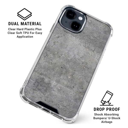 Natural Grey Concrete iPhone 15 Clear Case
