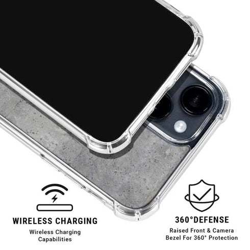 Natural Grey Concrete iPhone 15 Clear Case