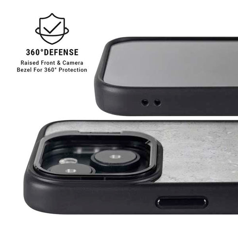 Natural Grey Concrete iPhone 15 Kickstand Case