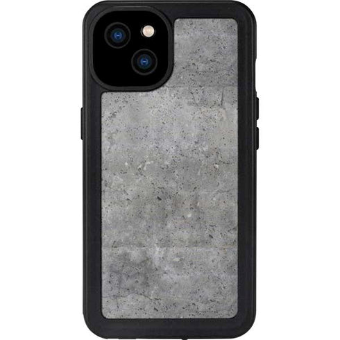 Natural Grey Concrete iPhone 15 Plus Waterproof Case