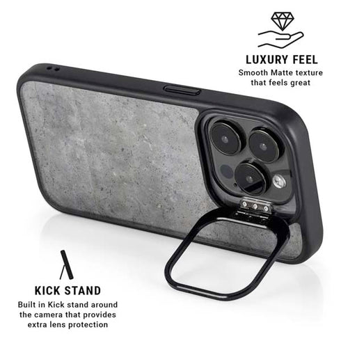 Natural Grey Concrete iPhone 16 Pro Max Kickstand Case