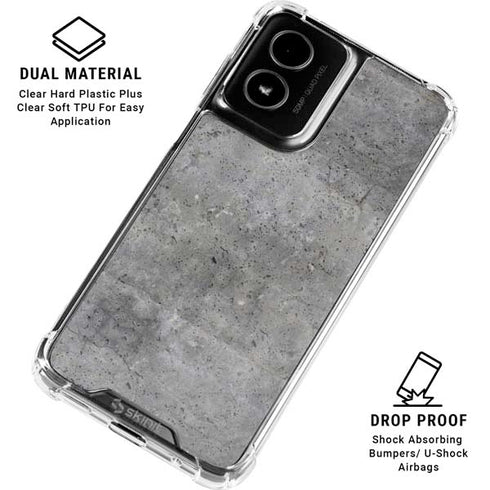 Natural Grey Concrete Moto G Power 5G (2024) Clear Case