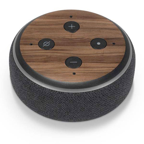 Natural Walnut Wood Amazon Echo Dot Skin