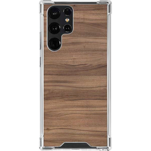 Natural Walnut Wood Galaxy S23 Ultra Clear Case