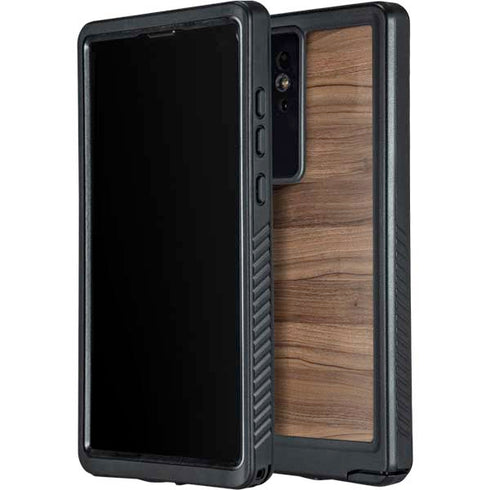 Natural Walnut Wood Galaxy S24 Ultra Waterproof Case