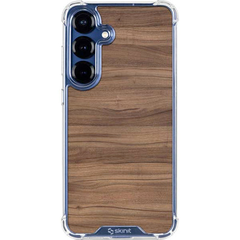 Natural Walnut Wood Galaxy S25 Clear Case