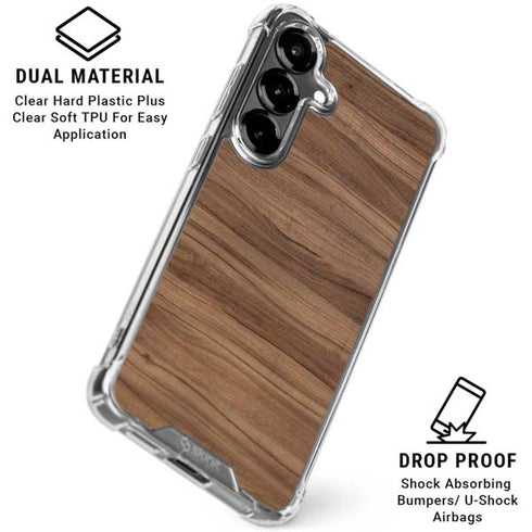 Natural Walnut Wood Galaxy S26 Clear Case