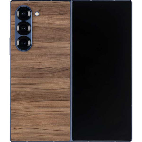 Natural Walnut Wood Galaxy Z Fold6 Skin