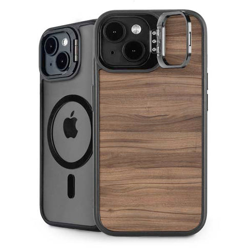 Natural Walnut Wood iPhone 13 Kickstand Case