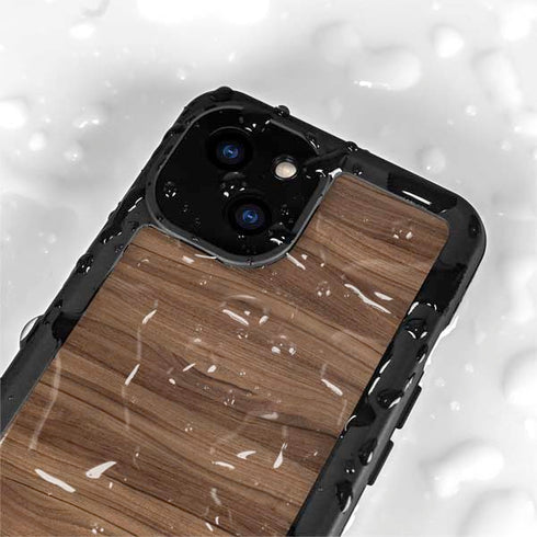Natural Walnut Wood iPhone 15 Plus Waterproof Case
