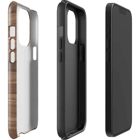 Natural Walnut Wood iPhone 15 Pro Impact Case