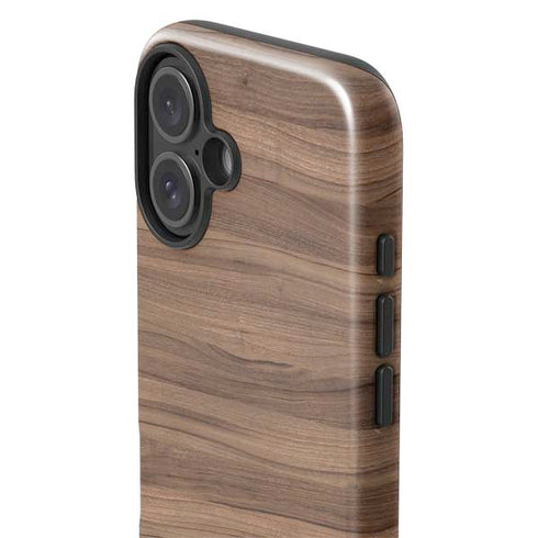 Natural Walnut Wood iPhone 16 Impact Case