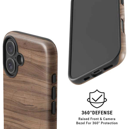 Natural Walnut Wood iPhone 16 Plus Magsafe Impact Case