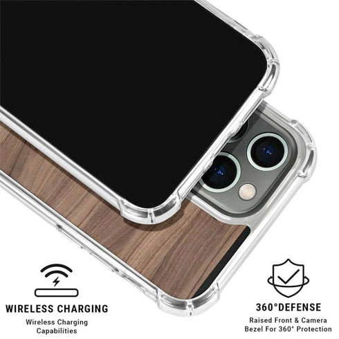 Natural Walnut Wood iPhone 16 Pro Clear Case