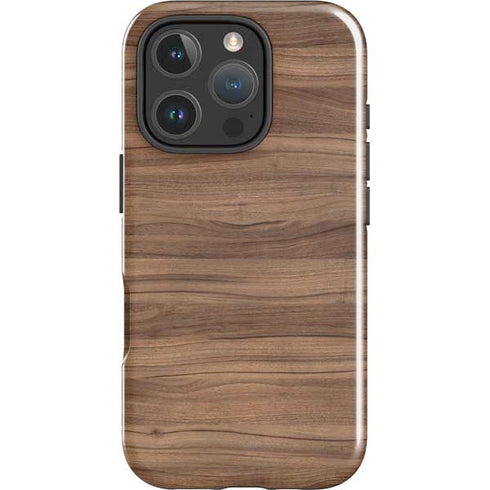 Natural Walnut Wood iPhone 16 Pro Impact Case
