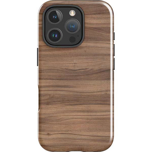 Natural Walnut Wood iPhone 16 Pro Max Impact Case