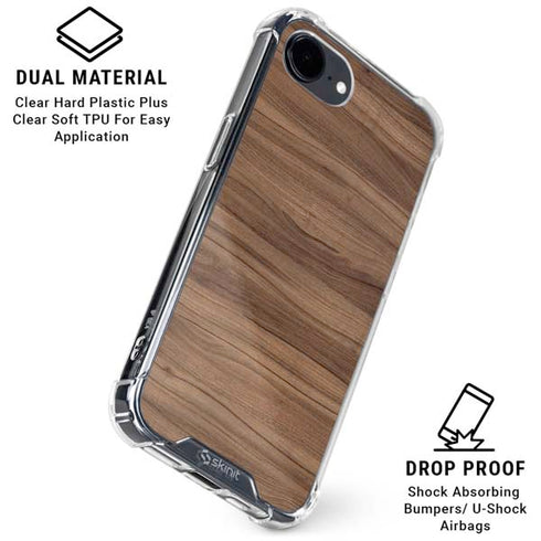 Natural Walnut Wood iPhone 16e Clear Case